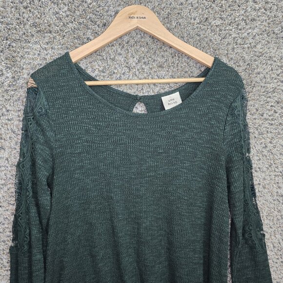 Knox Rose Top Womens Medium Green Knit  Have Accent Sleeve Casual‎ Ladies - Picture 4 of 7